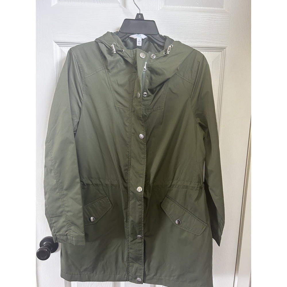 Time & Tru Womens Jacket Light Weight‎ Olive Green Wind Resistant Coat Small 4-6